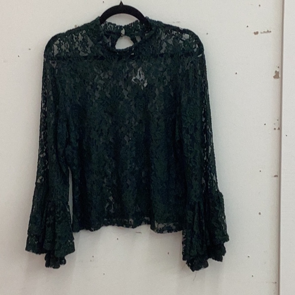 Elegant Lace Green Top